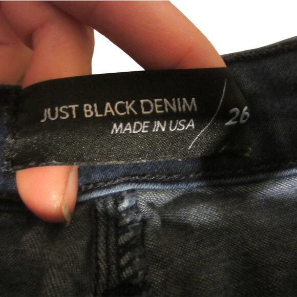 Minimalist Stretch Black Skinny Jeans JUST BLACK DENIM Size 26 - Picture 5 of 9